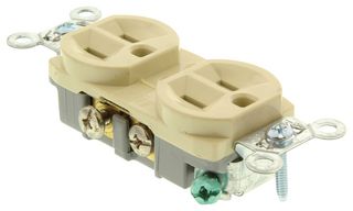 LEGRAND PASS & SEYMOUR CR15I Power Entry Connector, Power Entry, 15 A, Ivory, Thermoplastic Body, 125 V