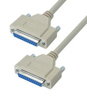 L-COM CRMN25FF-15 Computer Cable, D Sub 25 Position Receptacle, D Sub 25 Position Receptacle, 15 ft, 4.6 m