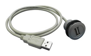 HARTING 09454521921 USB Cable, USB Type A Receptacle, USB Type A Plug, 1 m, 3.3 ft, USB 2.0