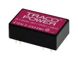 TRACO POWER TEN 3-4823WI Isolated Through Hole DC/DC Converter, ITE, DIP, 4:1, 3 W, 2 Output, 15 V
