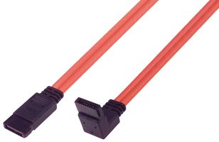 L-COM CASATAR-1M Computer Cable, SATA Receptacle, SATA Right Angle Receptacle, 3.3 ft, 1 m, Red