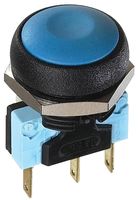 APEM IRR1S422L0S Industrial Pushbutton Switch, IR Series, 16.2 mm, SPST-NO, Off-On, Round, Black