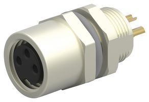 TE CONNECTIVITY T4033014031-000 Sensor Connector, M8, Receptacle, 3 Contacts, Solder Socket, Straight Panel Mount