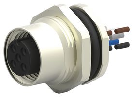 TE CONNECTIVITY T4171110005-001 Sensor Cable, A Coded, M12 Receptacle, Free End, 5 Positions, 200 mm, 7.9 ", T417 Series