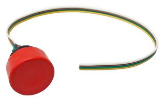 Emergency Stop Switch, DPST-NC, On-Off, Wire Leaded, 500 mA, 24 V