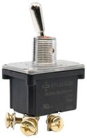 E-SWITCH ST4DP2BT1S2 Toggle Switch, 17mm Metal Bat Style, Off-On, DPST, Non Illuminated, ST4 Series, Panel Mount, 20 A