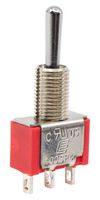 E-SWITCH 100SP4T1B1M1QE Toggle Switch, Miniature, Sealed, (On)-Off-(On), SPDT, Non Illuminated, 100 Series, Panel Mount