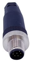 NORCOMP 858FA08-103RBU1 Sensor Connector, VULCON Series, M12, Male, 8 Positions, Screw Pin, Straight Cable Mount