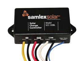 SAMLEX SCC-1208L Solar Charge Controller, 8 A, 12 V Solar Panels, Lead Acid, Sealed AGM Batteries, SCC Series
