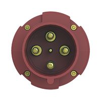 AMPHENOL SINE/TUCHEL 2CMA166752R1000 Power Entry Connector, 63 A, 415 V, Cable Mount, Plug, 3P+E, Red