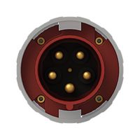 AMPHENOL SINE/TUCHEL 2CMA166828R1000 Power Entry Connector, 125 A, 415 V, Cable Mount, Plug, 3P+N+E, Red