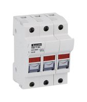 LOVATO ELECTRIC FB01F3PL Fuse Holder, DIN Rail, 3 Fuse, 32 A, 690 VAC, Screw, Status Indicator, 10mm x 38mm