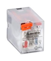 LOVATO HR602CD024 Relevador de Potencia, DPDT, 24 VDC, 7 A, HR602C Series, Carril DIN, Sin Enclavamiento