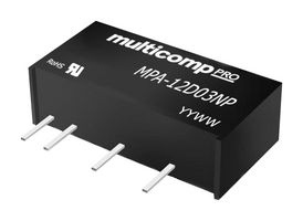 MULTICOMP PRO MPA-12D03NP Isolated Through Hole DC/DC Converter, ITE & Industrial, SIP, 1 W, 2 Output, 3.3 V