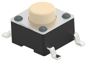ALCOSWITCH - TE CONNECTIVITY FSM3JS6ASMTR Tactile Switch, SPST-NO, FSM Series, Top Actuated, Surface Mount, Round Button, 260 gf