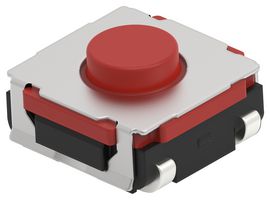 ALCOSWITCH - TE CONNECTIVITY STS35B26RJTTR Tactile Switch, SPST-NO, STS Series, Top Actuated, Surface Mount, Round Button, 260 gf
