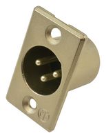 NEUTRIK NC3MP XLR Connector, 3 Contacts, Plug, Panel Mount, Silver Plated Contacts, Metal Body, P Series