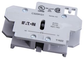 EATON CUTLER HAMMER C320KG1 Auxiliary Contact, Eaton 50mm 15-75A Definite Purpose Contactors, 1NO, Side Mount, Freedom Series