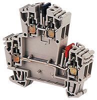 WEIDMULLER 1041100000 DIN Rail Mount Terminal Block, 4 Positions, 30 AWG, 12 AWG, 4 mm², Screw, 24 A