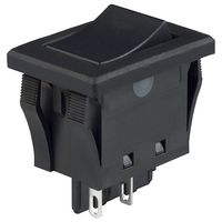 CARLING TECHNOLOGIES 622222-BB-NE Rocker Switch, Non Illuminated, DPST, On-None-Off, Black, Panel Mount, 12 A