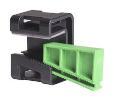 HELLERMANNTYTON 151-01565 Cable Tie Mount, Wedge Clip, Cable Tie, Black, Green, Nylon 6.6 (Polyamide 6.6), 30.8 mm, 28.6 mm