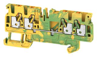 WEIDMULLER 1521540000 DIN Rail Mount Terminal Block, 4 Positions, 28 AWG, 12 AWG, 2.5 mm², Push In, 300 A