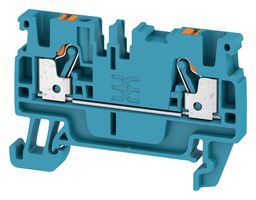 WEIDMULLER 1521880000 DIN Rail Mount Terminal Block, 2 Positions, 28 AWG, 12 AWG, 2.5 mm², Push In, 24 A