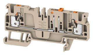 WEIDMULLER 1989800000 DIN Rail Mount Terminal Block, 2 Positions, 28 AWG, 12 AWG, 2.5 mm², Push In, 20 A
