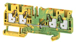 WEIDMULLER 2051560000 DIN Rail Mount Terminal Block, 4 Positions, 26 AWG, 12 AWG, 4 mm², Push In, 480 A