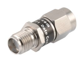L-COM LCAT1005-01 RF Fixed Attenuator, SMA Plug to SMA Jack, 1 dB, DC to 18GHz, 2 W, 50 ohm, Stainless Steel