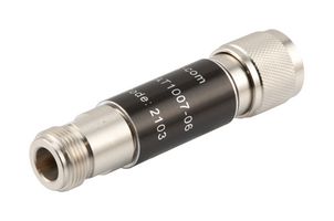 L-COM LCAT1007-06 RF Fixed Attenuator, N Male to N Female, 6 dB, DC to 18GHz, 2 W, 50 ohm, Aluminum