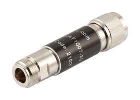 L-COM LCAT1007-30 RF Fixed Attenuator, N Male to N Female, 30 dB, DC to 18GHz, 2 W, 50 ohm, Aluminum