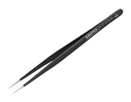 KNIPEX 92 21 03 ESD Tweezers, ESD Safe, Straight, Pointed, 5.51", Stainless Steel