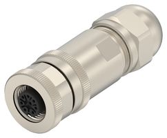TE CONNECTIVITY 2358992-2 Sensor Connector, PG9, M12, Female, 8 Positions, Crimp Socket - Contacts Not Supplied