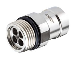 AMPHENOL LTW SQDB-08SAMM-BNA001 Liquid Cooling Connector, Metal Body, Socket, 1-1/16"-12 UNF Male, Size DN10