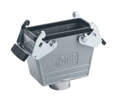 LAPP 100460NP Heavy Duty Connector, Cable Coupler, Hood, Bottom Entry, Aluminum Alloy Body, 2 Lever, 10B