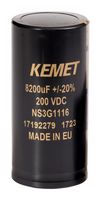 KEMET ALF70C822DC063 Electrolytic Capacitor, 8200 µF, 63 V, ± 20%, Press Fit, 15000 hours @ 85°C