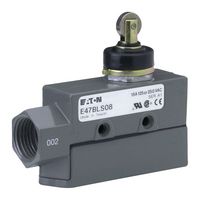 EATON CUTLER HAMMER E47BLS08 Limit Switch, NEMA 1, Booted Roller Plunger, SPDT, 15 A, 250 V, E47 Series