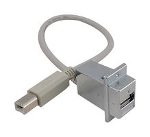 L-COM AL-ECF504-AB72 USB Cable, Type B Plug to Type A Receptacle, 1.8 m, 72 ", USB 2.0, Light Gray