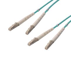 L-COM FODZLC-OM3-2 Fibre Optic Cable, Multimode, 2 Fibres, 50µm/125µmDia, LC-LC Duplex, 2m