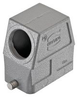 HARTING 19 30 010 0547 Heavy Duty Connector, Hood, Side Entry, Aluminum Body, 1 Lever, 10B