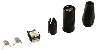 NEUTRIK NE8MX6-B Modular Connector, RJ45 Plug, 1 x 1 (Port), 8P8C, Cat6a, IP65, Cable Mount