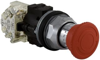 SCHNEIDER ELECTRIC 9001KR16H13 Interruptor para Paro de Emergencia, SPST-NO, SPST-NC, Girar para Liberar, Tornillo, 3 A
