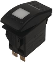 CARLING TECHNOLOGIES V2D2GHNB-AAC00-000 Interruptor (Switch) de Balancín, (Encendido)-Nada-Apagado, SPST, con Iluminación, Panel Mount
