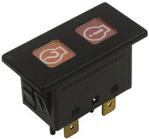 CARLING TECHNOLOGIES VP1VP-B22SF-XX1XX-XTK2 Rocker Switch, Non Illuminated, Panel Mount, Black, V Series