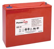 ENERSYS SBS40 Rechargeable Battery, Powersafe, 12 V, Lead Acid, 38 Ah, Bolt, 1