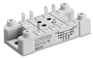 SEMIKRON 230B1270 Puente Rectificador, Trifásico, 1.6 kV, 80 A, Módulo, 7 Pines, 1.45 V