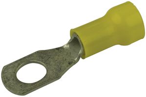 TE CONNECTIVITY - AMP 55678-1 Ring Tongue Terminal, M6, 1/4", 10 AWG, 6 mm², PLASTI-GRIP Series, Yellow