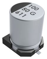 KEMET EDK107M025A9HAA SMD Aluminum Electrolytic Capacitor, Radial Can - SMD, 100 µF, 25 V, 2000 hours @ 85°C, Polar