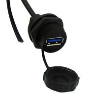 STEWART CONNECTOR 67U3BD-006-K USB Cable, Type A Receptacle to Free End, 1.83 m, 6 ft, USB 3.0, Black